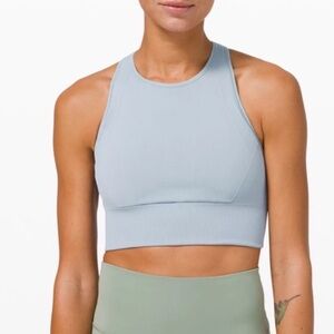 NWOT Lululemon Ebb to Train Bra - Chambray/light blue - size 6